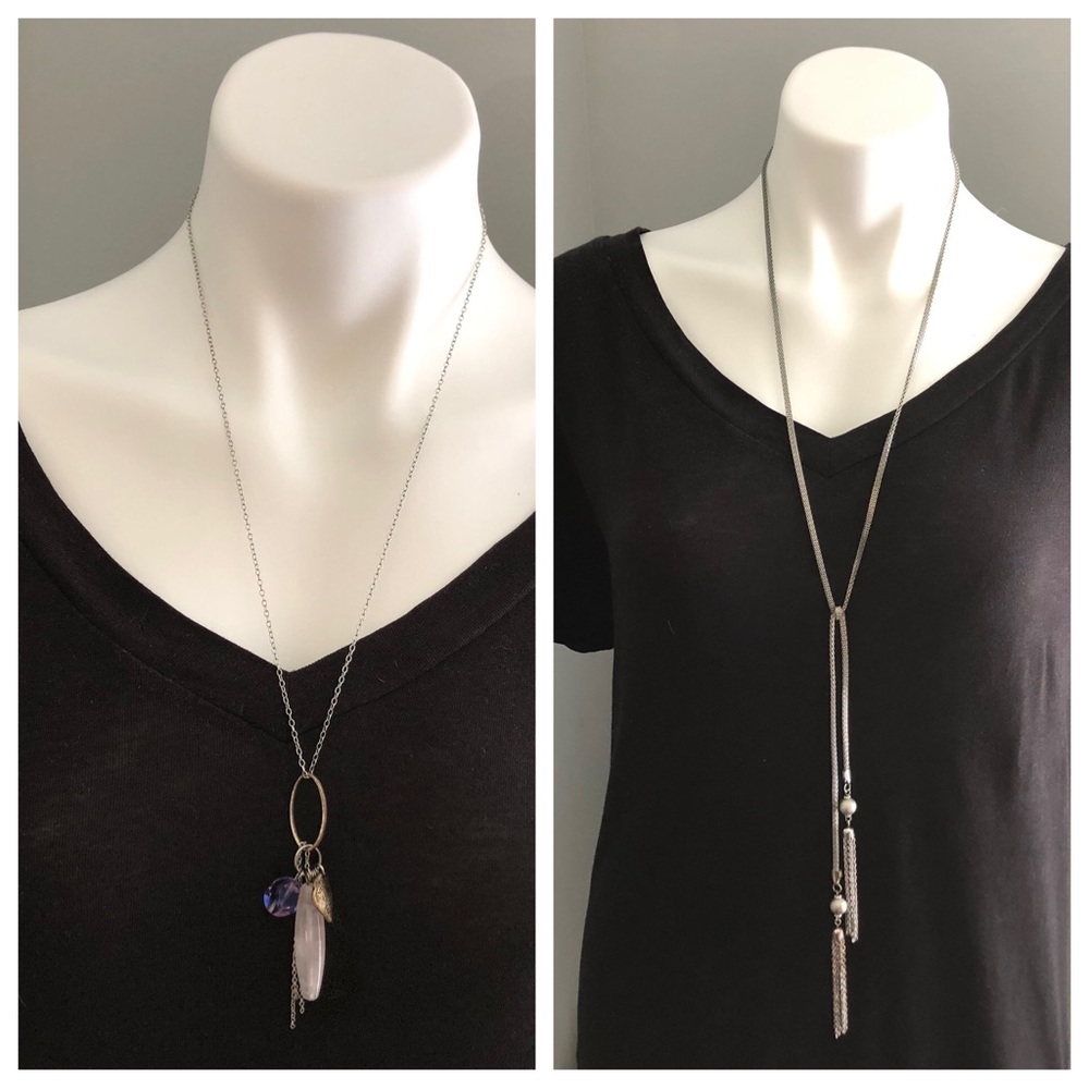 Two fashion silver necklaces
